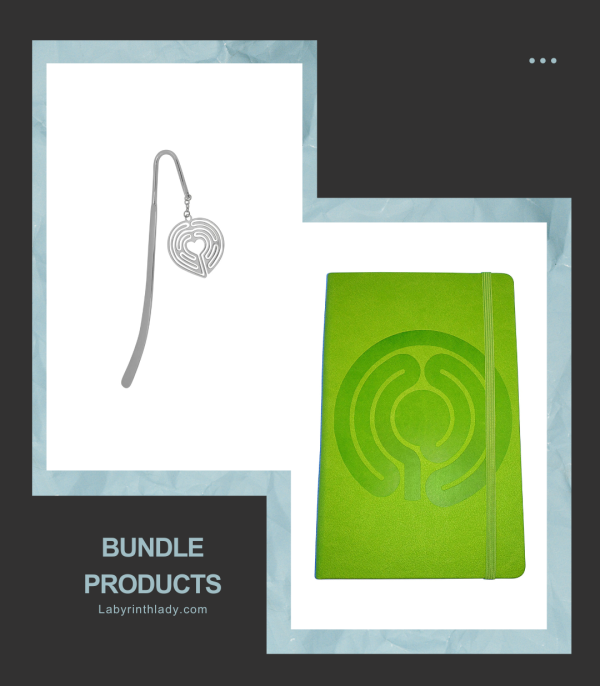 Mindfulness Journal + Heart Labyrinth Bookmark Bundle