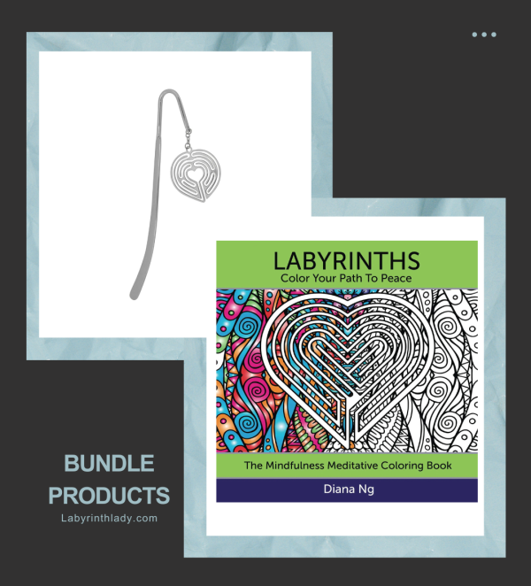 Labyrinth Coloring Book + Bookmarker Bundle
