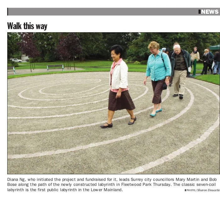 Recognition of Diana Ng's labyrinth work
