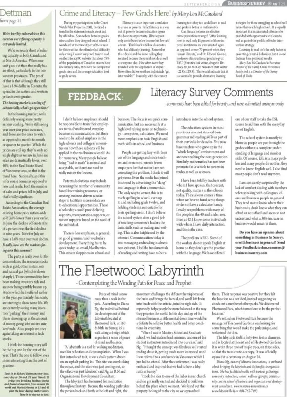 Recognition of Diana Ng's labyrinth work