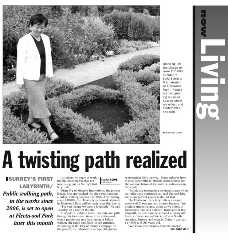 Recognition of Diana Ng's labyrinth work