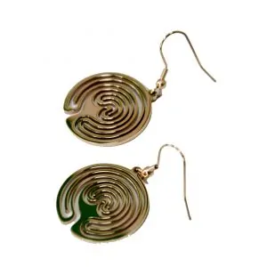 Rose Gold Color Labyrinth Earrings