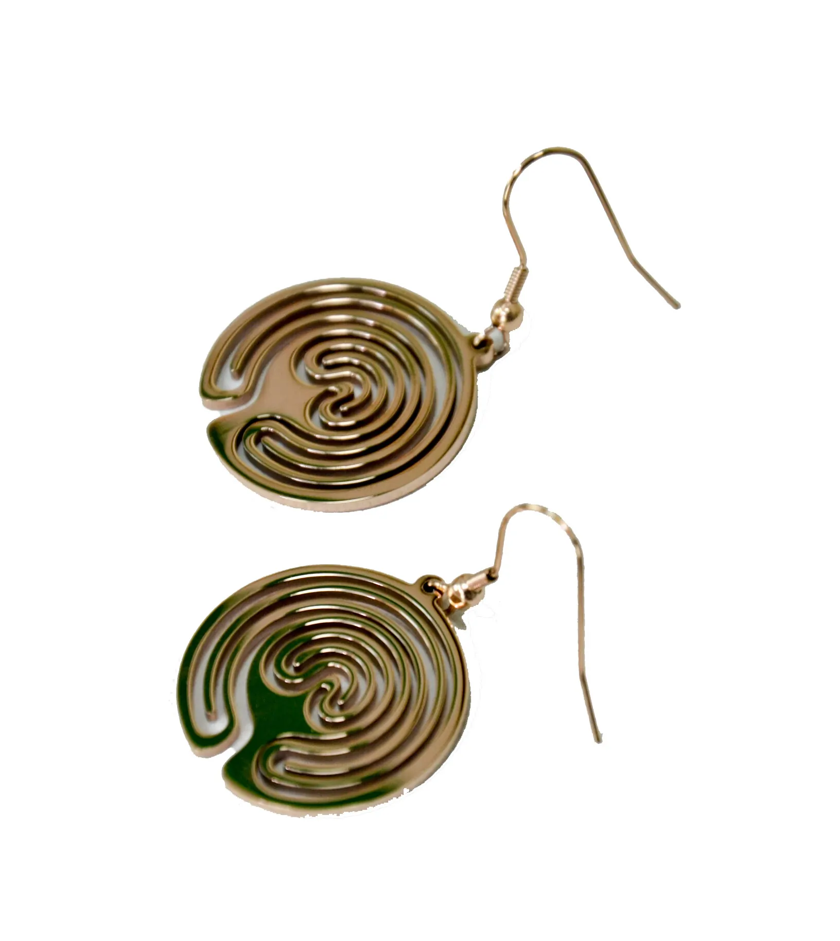 Rose Gold Color Labyrinth Earrings