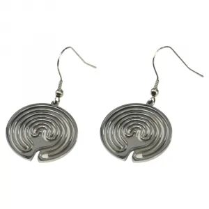 Silver Color Labyrinth Earrings