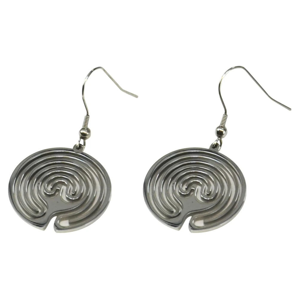 Silver Color Labyrinth Earrings