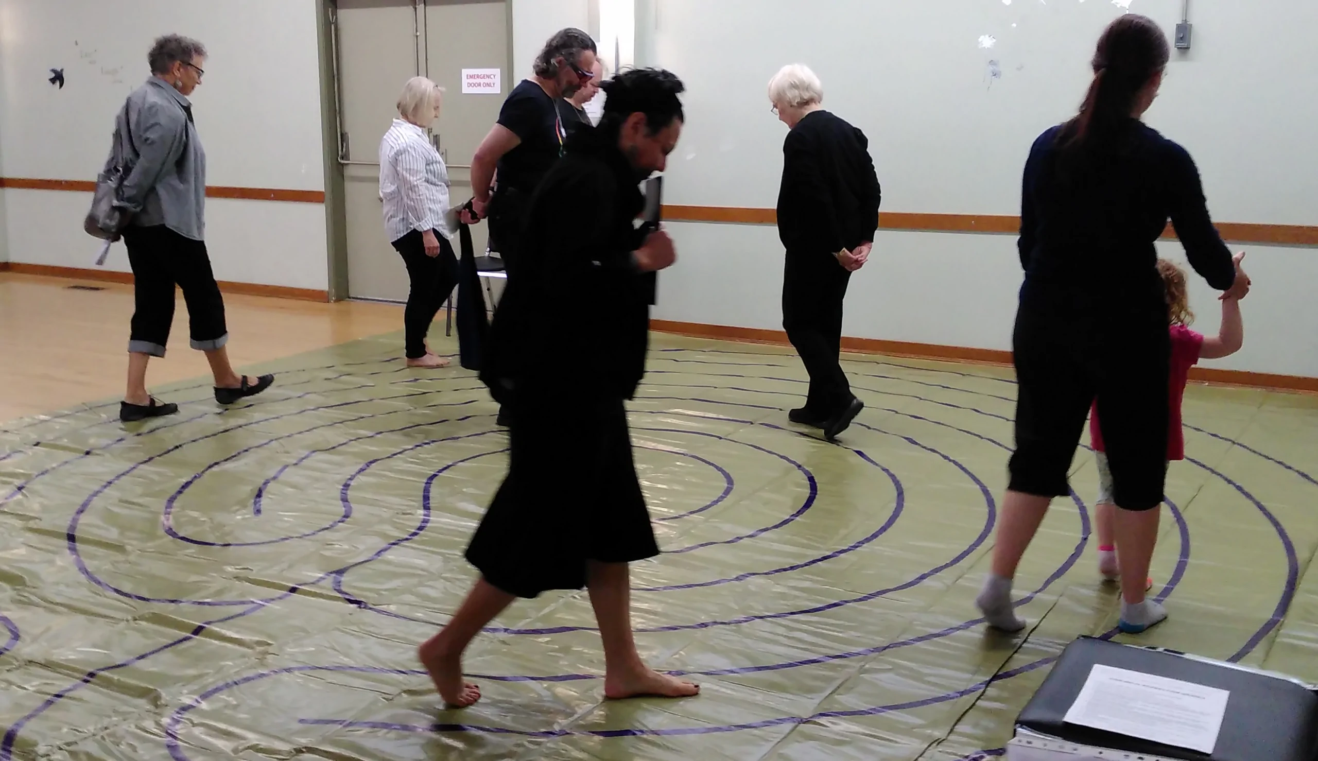 People Walking in Labyrinth